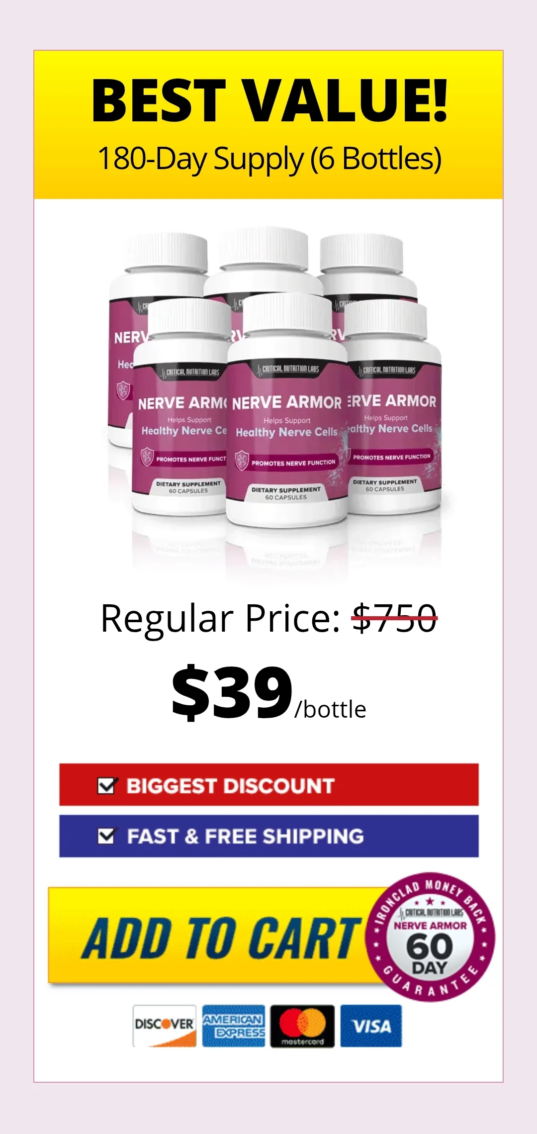 Nerve Armor™ 6 bottles pricing